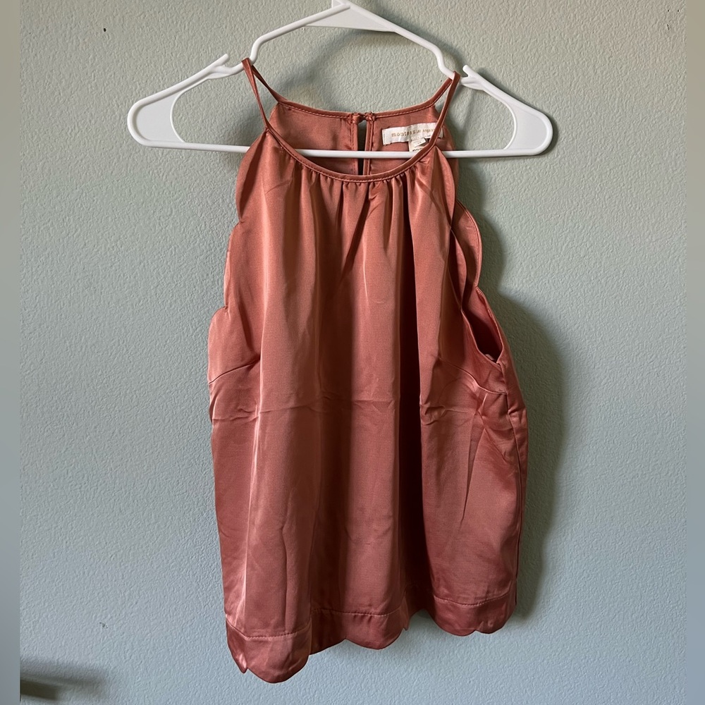 Monteau Rose Gold Silk Top